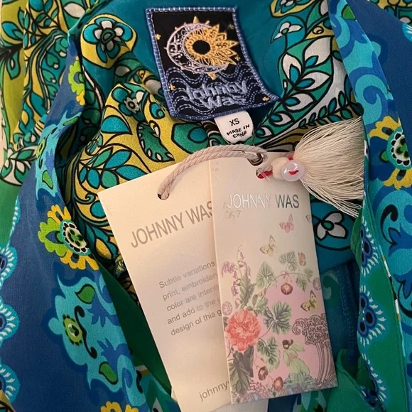 New Johnny Was Kahinu Silk Dress size XS - Picture 11 of 13